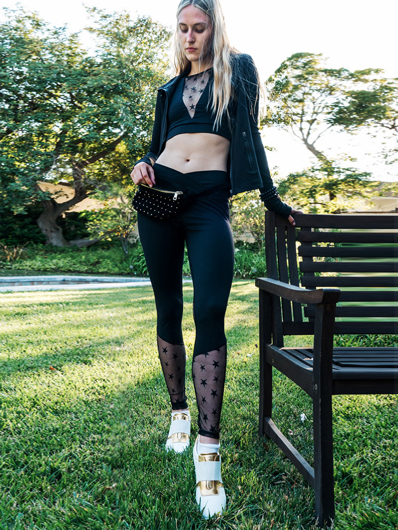 LA Chic White & Gold Multi Leather slip on Sneaker