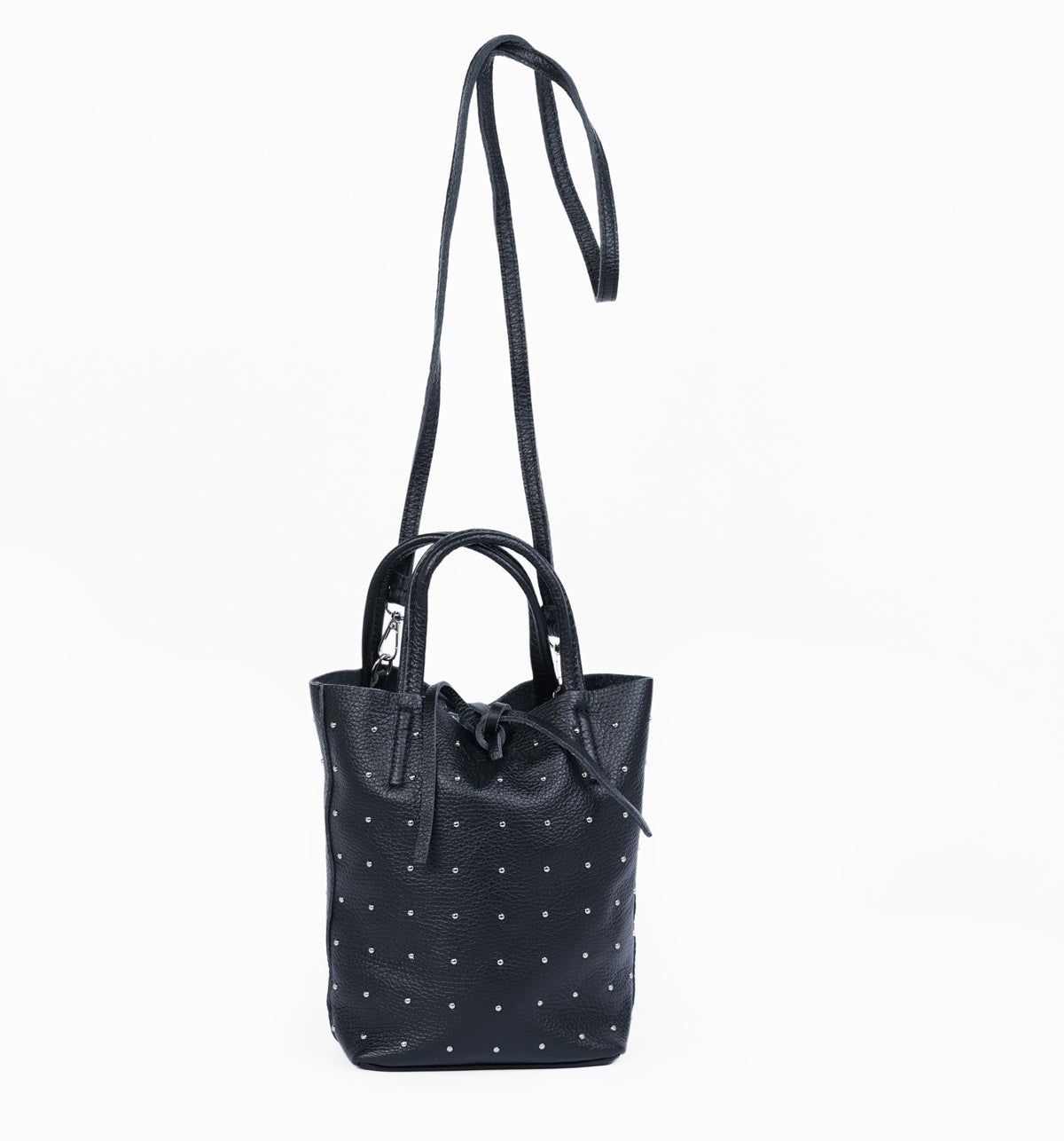 Mini Pebble Leather, Studded Shopper - Passione di gina/ Made With Love In  Italy