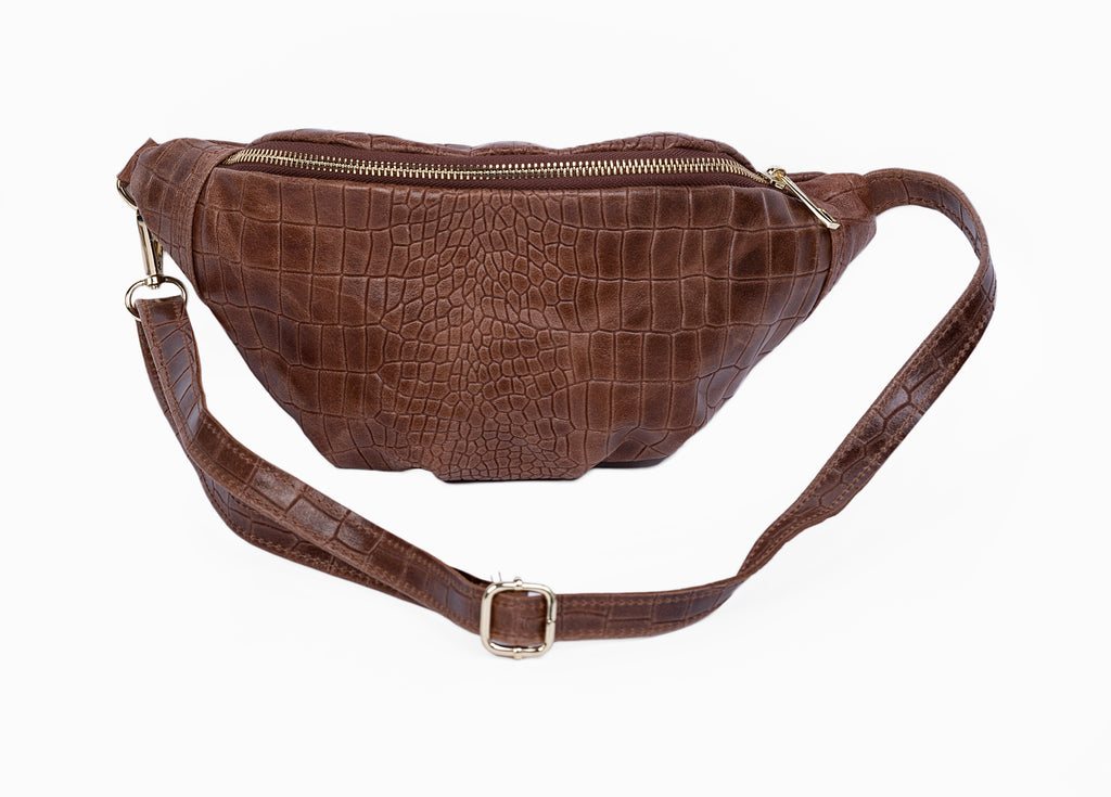 Classic Calf Leather Crock Fanny pack/Belt bag - Passione di gina